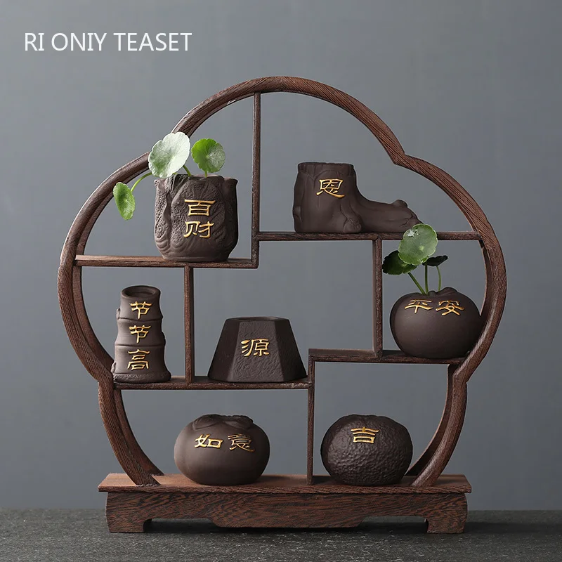 Bonsai Garden Ornaments - Yaratıcı mor kil çay Pet parmak