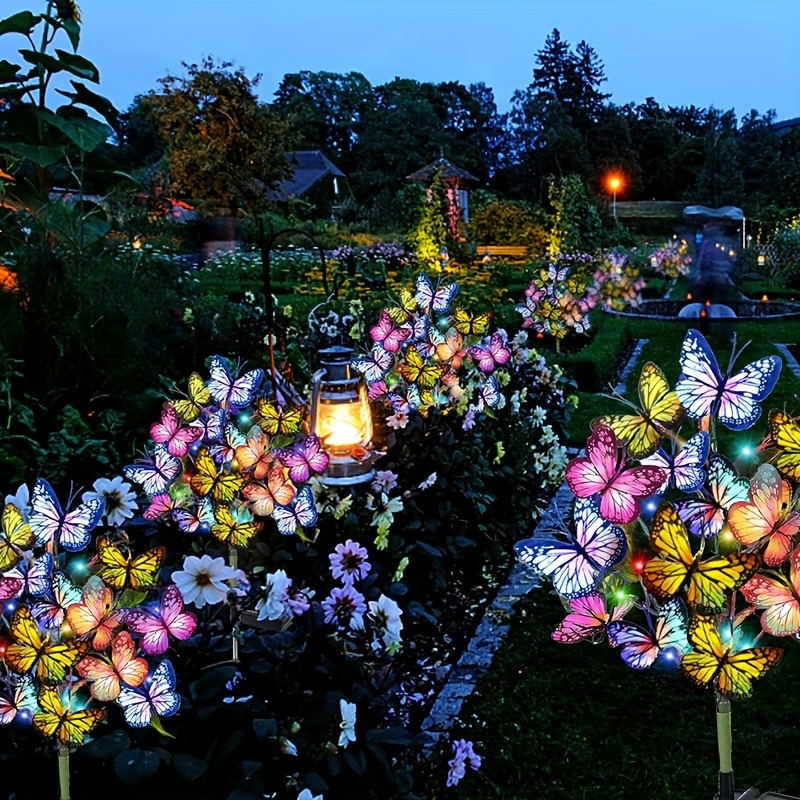 Bonsai Garden Ornaments - Güneş LED Kelebek Bahçe Işıkları Su