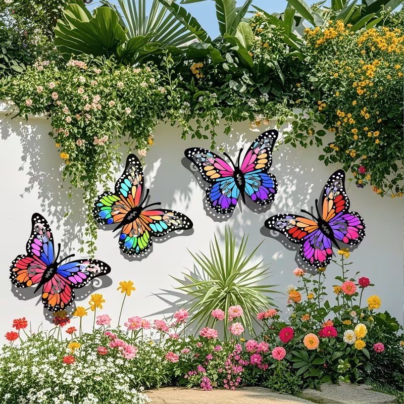4 adet renkli metal kelebek he - Bonsai Garden Ornaments incelemesi ve fiyatı